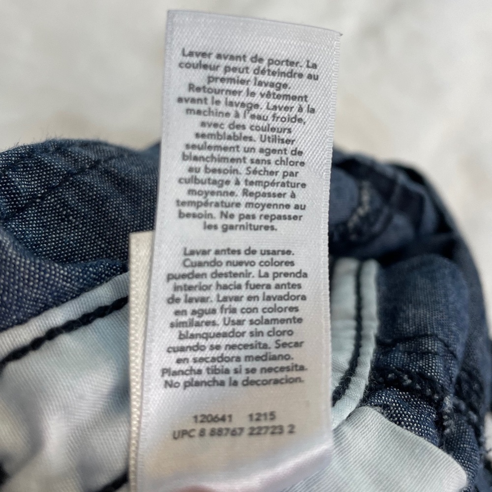OshKosh B'gosh Striped Shortalls 9M Denim with Blue Horizontal Stripes - Picture 14 of 14